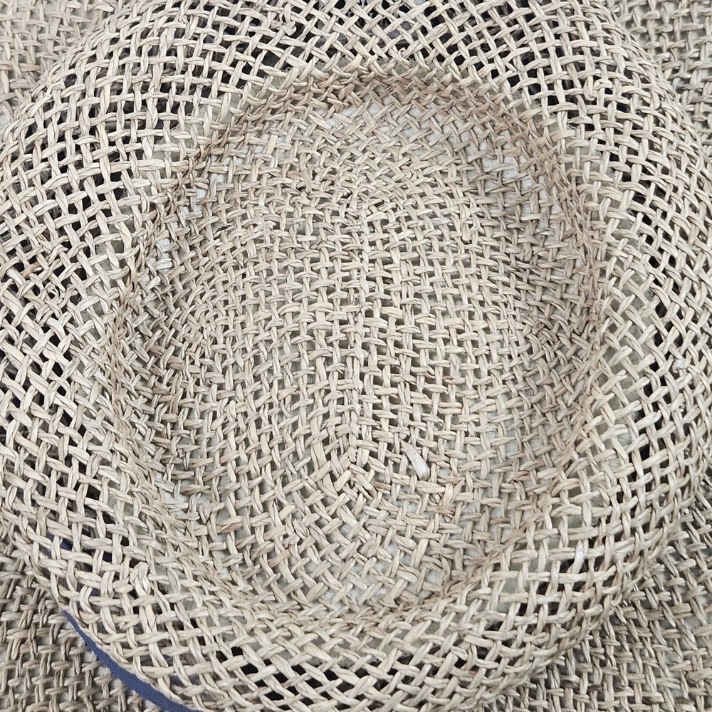 Turner Hats Wide Brim Sun Hat L XL Packable Straw Blue Band Resort Beach Coastal - Picture 5 of 7